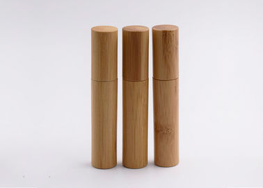 Bamboo Roll On Perfume Bottles Engraving Surface With Stainless Steel Ball