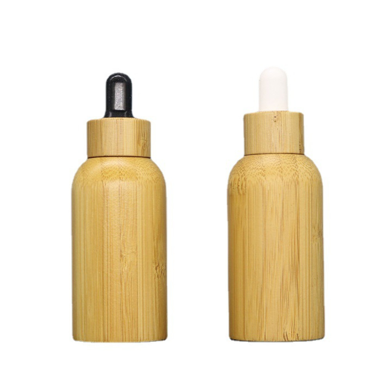 ISO9001 Bamboo Wooden Essential Oil Dropper Bottle Amber Round